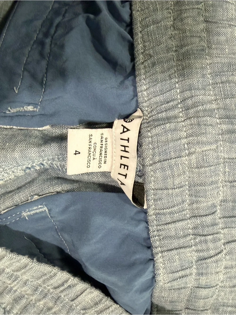 Athleta Light Blue Linen-Blend Jogger Pants